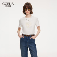 GLORIA/歌莉娅 盘带绣 女士针织短袖
