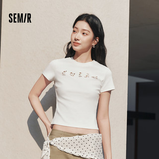  Semir/森马 紧身正肩 女士短袖T恤