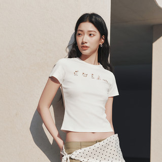  Semir/森马 紧身正肩 女士短袖T恤