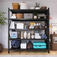 峰阳货架 加厚五层洞洞板仓储多层置物架 黑色主架+2块洞洞板