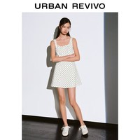  URBAN REVIVO 复古波点蝴蝶结 女士连衣裙