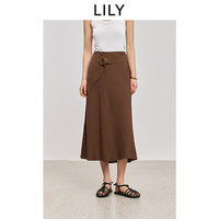 LILY/丽丽 复古斜裁开叉 女士半身裙