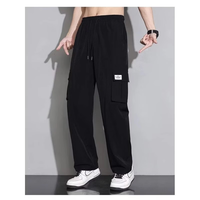 柯诗曼 冰丝工装裤 薄款美式 拖K11黑色 2XL 推荐125-140斤