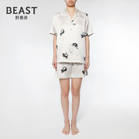 88VIP：野兽派 男女通用 小黑猫真丝家居服 123455