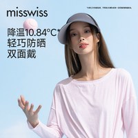 MissWiss双面防晒帽女士夏季防紫外线遮阳帽百搭显脸小空顶帽TT
