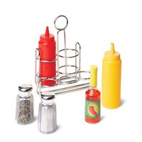Melissa & Doug 玩具食品 适合儿童 食品主题 金属餐盘 盐 胡椒 辣酱 番茄酱 芥末酱