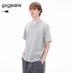 gxgjeans 假两件拼接 男士短袖T恤