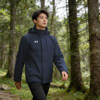 安德玛 男女户外运动梭织夹克外套休闲透气防风训练连帽舒适休闲上衣