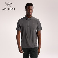 ARC'TERYX 轻量速干 男士速干短袖POLO衫  Black Heather/黑灰色 M
