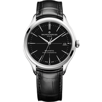 名士（Baume & Mercier）瑞士手表克里顿商务休闲自动机械黑色鳄鱼皮表带黑盘男表M0A10692