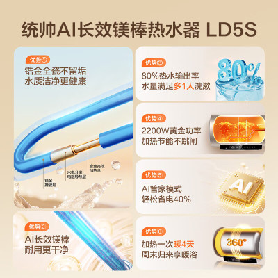  Haier/海尔 LEC5001-LD5SU1 一级能效 电热水器