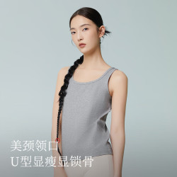 金利来 女士背心螺纹显瘦打底上衣 花灰色 L (165)
