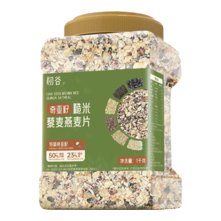 初谷 无添加蔗糖 燕麦片 奇亚籽燕麦片1000g