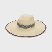 ZARA 女式软顶撞色手工织海边度假防晒遮阳宽帽草帽