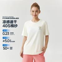 斯凯奇 25年夏40S棉纱花卉系列运动t恤女