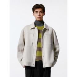 GXG 男装 春季工装翻领仿麂皮夹克外套男时尚休闲通勤男士夹克