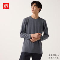 优衣库 HEATTECH EXTRA WARM 棉混纺圆领保暖T恤 深灰色 4XL