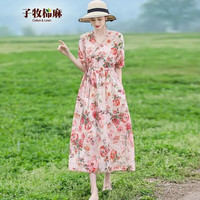  子牧棉麻 收腰显瘦 女士连衣裙