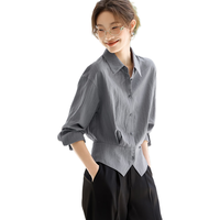 沫晗依美 收腰 女士衬衫