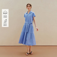 茵曼 收腰 女士衬衫连衣裙 腰带