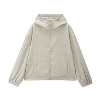 GIORDANO/佐丹奴 肌理感破骨宽松 女士风衣外套 37燕麦卡其 S