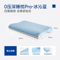 MLILY 0压深睡枕pro 记忆棉枕头 60*40*10/7/10cm 冰沁蓝
