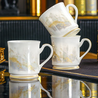 洛威 景德镇高温白瓷茶杯高端办公会议陶瓷水杯家用高级杯子轻奢礼盒装