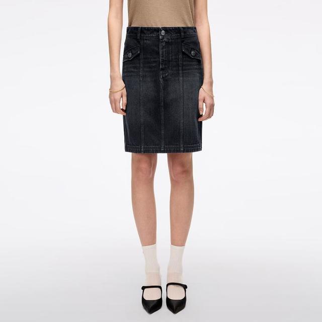 MISS SIXTY 夏款牛仔中裙半身裙女复古百搭开衩设计直筒显瘦