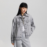 Lee 骑士牛仔夹克外套休闲潮 浅灰色（尺码偏大，拍小一码） L