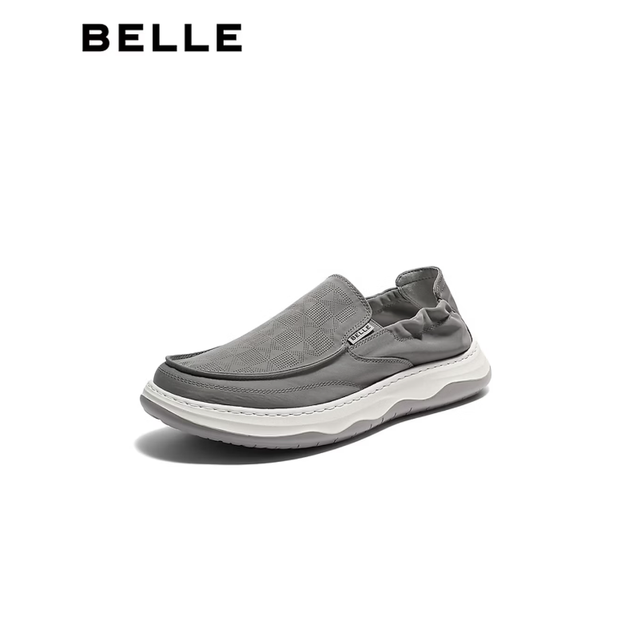 百丽 清仓 厚底增高一脚蹬网孔透气休闲布鞋9BM01BM6 赠单肩包