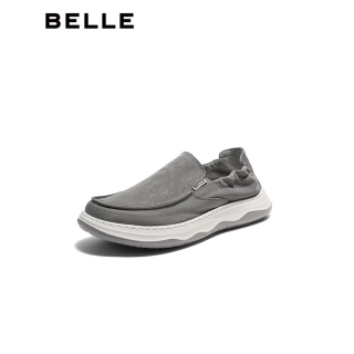 百丽 清仓 厚底增高一脚蹬网孔透气休闲布鞋9BM01BM6 赠单肩包