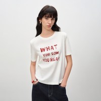  ZIQIAO/自巧 棉麻混纺 女士T恤