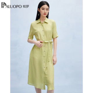帕罗 100%桑蚕丝 柔叠绉真丝连衣裙