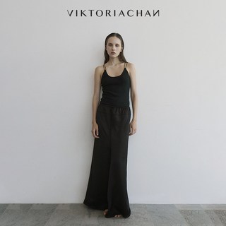  VIKTORIACHAN 低领设计 女士背心 细肩带 绳饰 XS 灰色