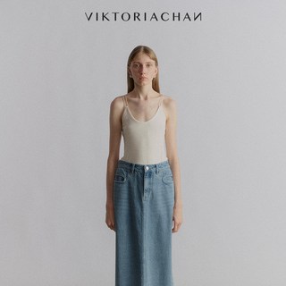  VIKTORIACHAN 低领设计 女士背心 细肩带 绳饰 XS 灰色