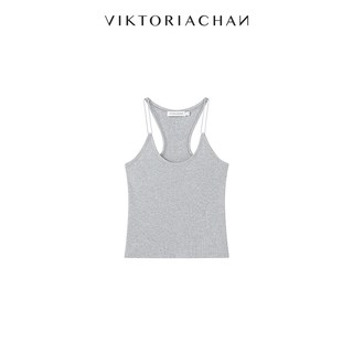  VIKTORIACHAN 低领设计 女士背心 细肩带 绳饰 XS 灰色