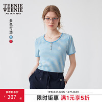 TEENIE WEENIE 五折！夏季潮流时尚撞色条纹圆领短袖
