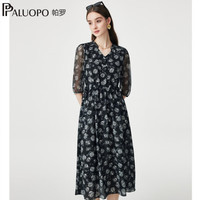  PALUOPO/帕罗 显瘦 女士真丝连衣裙