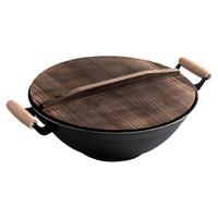  梁氏父子 无涂层 铸铁炒锅