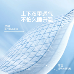 LOVO 可折叠 冰丝席套装  蓝格格-绑带款