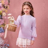 迪士尼 最后4小时！泡泡袖女童长袖T恤 紫色