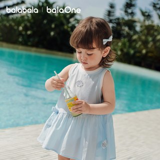  balabala/巴拉巴拉 儿童连衣裙 冰蓝A81503