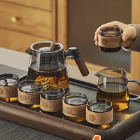 忆壶茶 玻璃茶具套装  观山壶550ml+公杯+6杯+茶盘（送杯架）