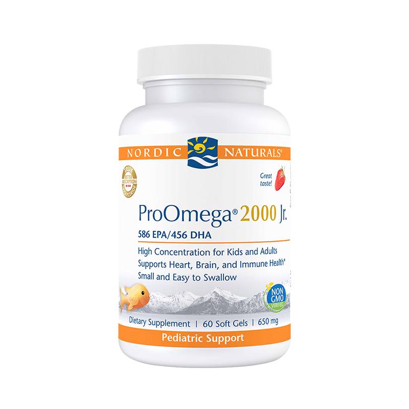 挪威小鱼Nordic Naturals儿童青少年DHA鱼油软胶囊双倍浓缩Omega 60粒