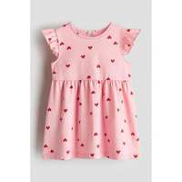  H&M 棉质 女婴连衣裙 浅粉色/心形