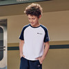 Champion [抗菌]Champion冠军26夏季男女童装纯棉复古拼接插肩袖短袖T恤