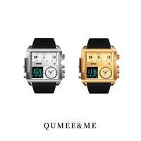 时刻美 女士大表盘方形手表