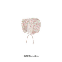 英氏 婴儿系带帽子新款女宝宝印花公主帽宝宝胎帽 花过漫野44-48cm 44码