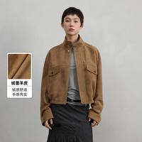 SINBOS 城南旧事 复古绒面羊皮衣女松弛感春季宽松工装女士真皮外套夹克