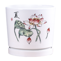  裕轩堂 创意 陶瓷花盆 托盘